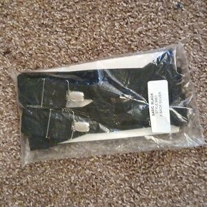 Black and silver tone suspenders